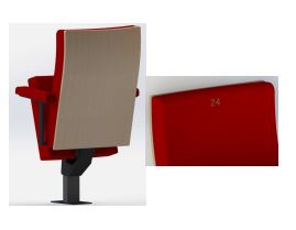 Fauteuil d'auditorium à piétement central en acier pour une utilisation intensive en ERP - JACQUARD_5