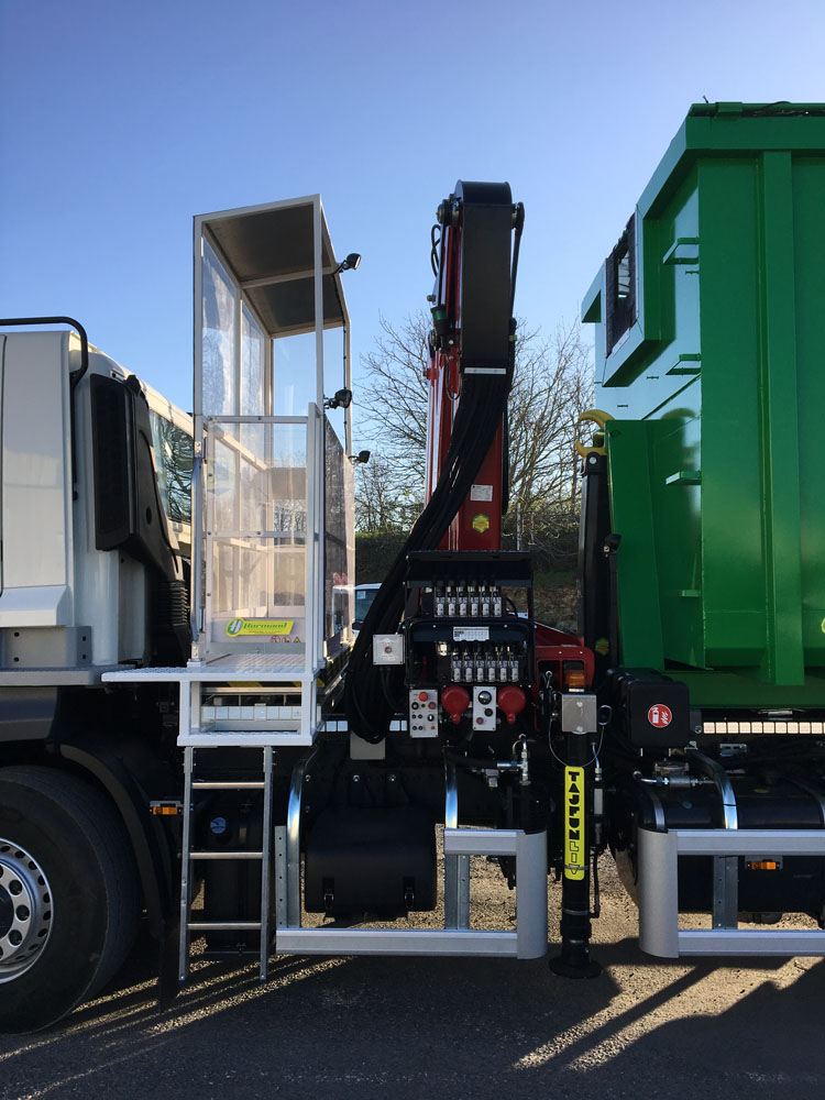 Bras amovible pour camion de collecte des déchets - capacité 2T à 26T - système multi-caissons - HPC_5