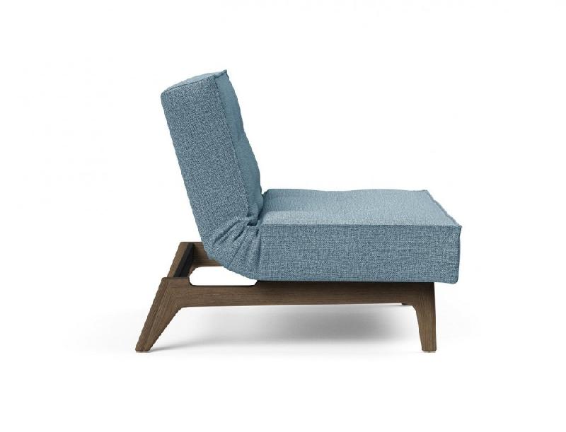 Innovation Living - Fauteuil Splitback Eik Convertible Lit 90x115 cm - Pieds en Chêne Noyer - Tissu Mixed Dance Light Blue_5