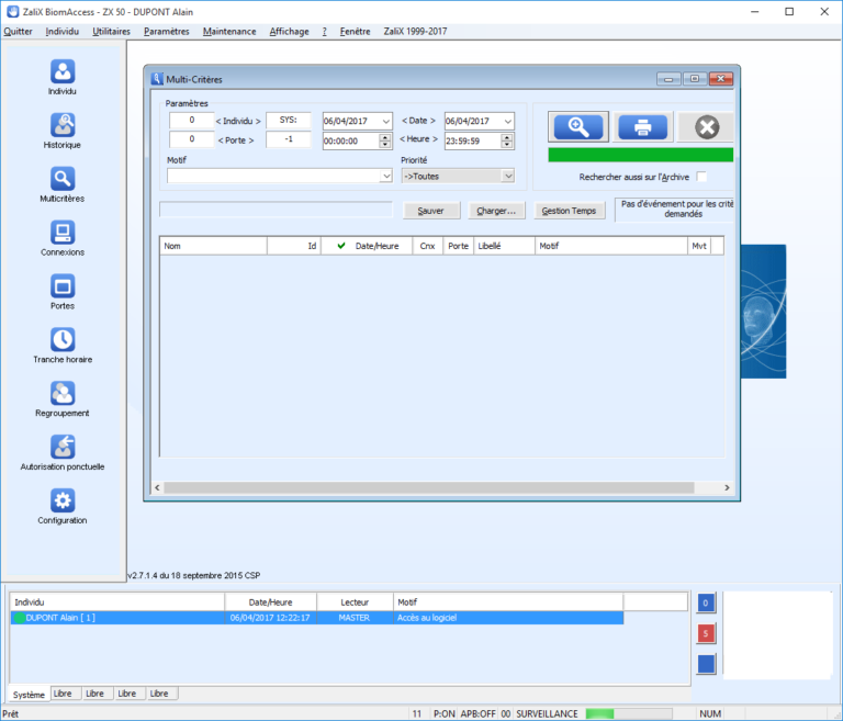 Logiciel de contrôle d'accès biométrique aux clubs de sport - BiomAccess Club - Zalix - Gestion des adhérents, portes et plages horaires_5