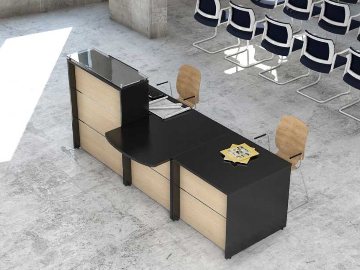 Banque d'accueil classique et fonctionnelle WELLO - Modules personnalisables et finitions modernes_5