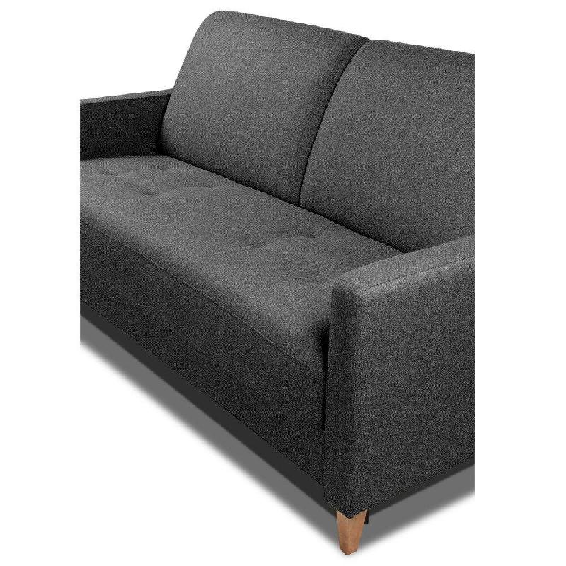 Canapé convertible OGGETTO - Matelas 16 cm - Système express - Sommier à lattes 140 cm - Tweed gris graphite - RENATONISI_5