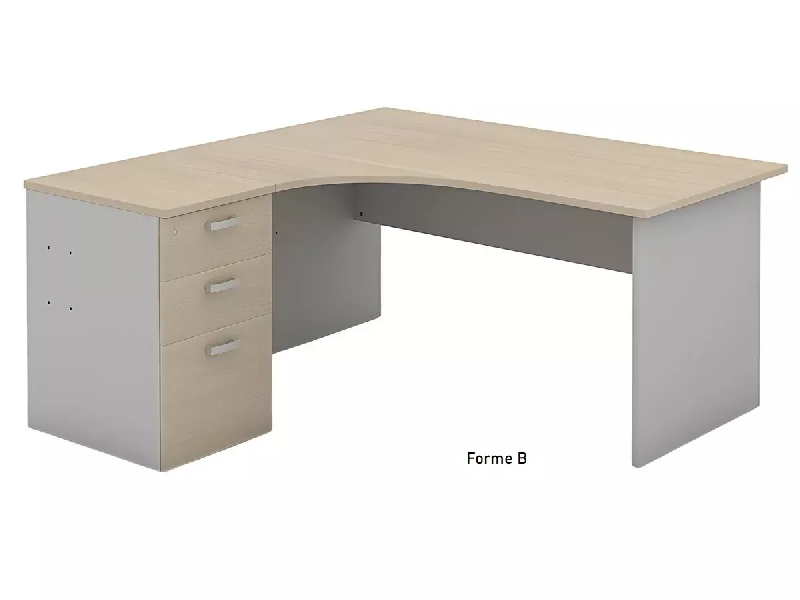Bureau d'angle compact pied panneau avec caisson hauteur bureau So Vigo_5