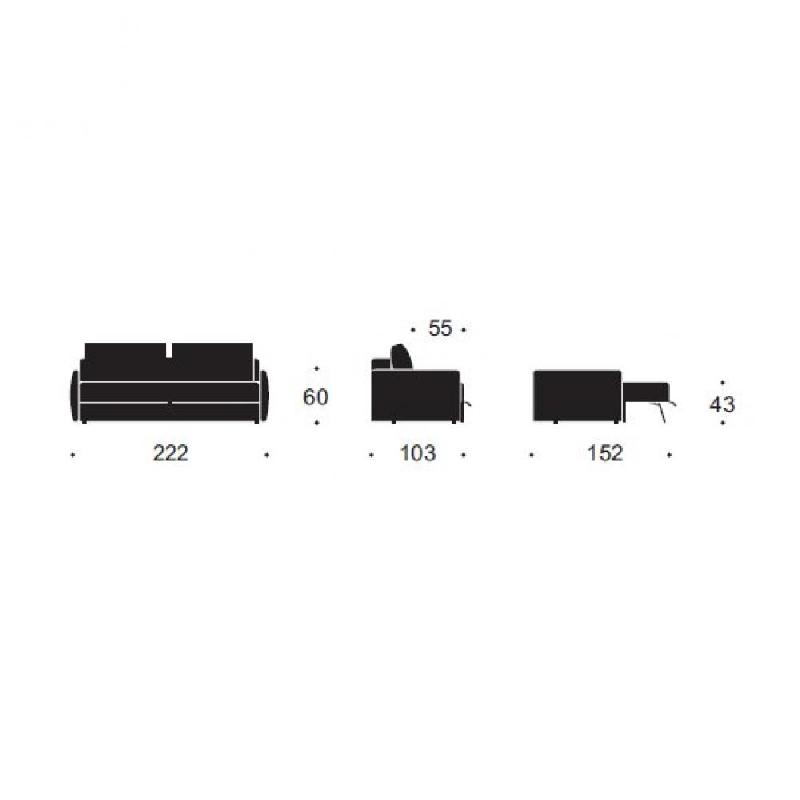 Canapé convertible TRIPI Twist Granite - Ouverture assistée - Lit 150x200 cm - Innovation Living_5