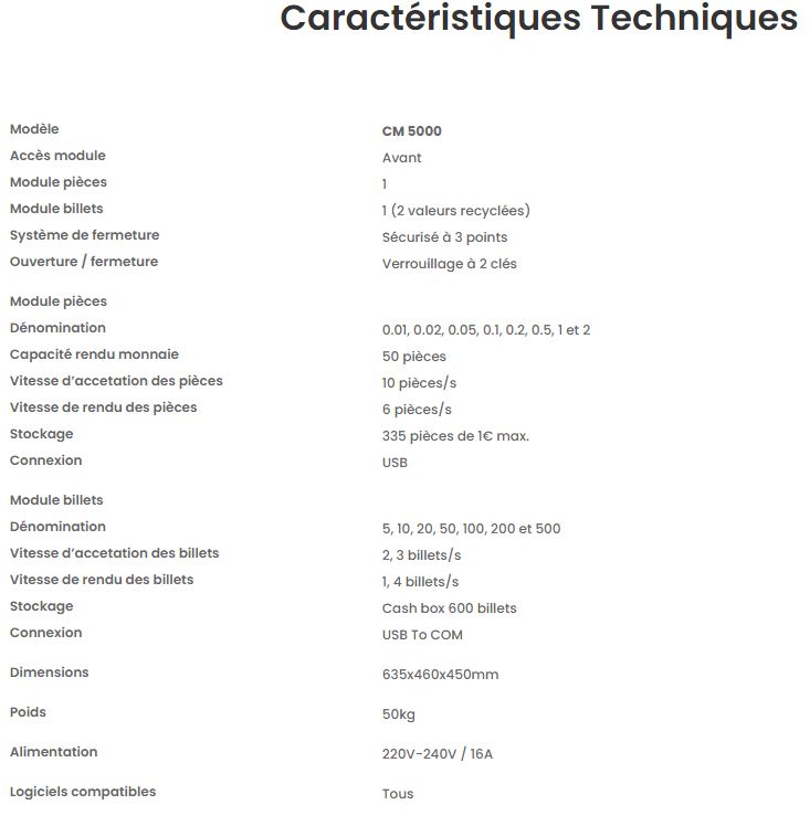CM 5000 - Monnayeur automatique Oxhoo - 50 kg - Intégration polyvalente et personnalisable_5
