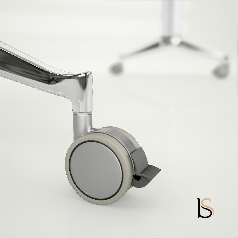 Table à plateau rabattable NET - Mobel Linea - Argent Ral 9006, 120, Chêne moyen_5