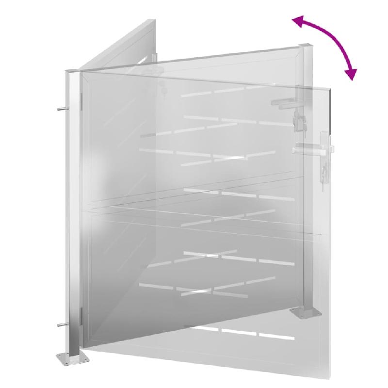 Vidaxl portail de jardin 100x100 cm acier inoxydable 376481_5