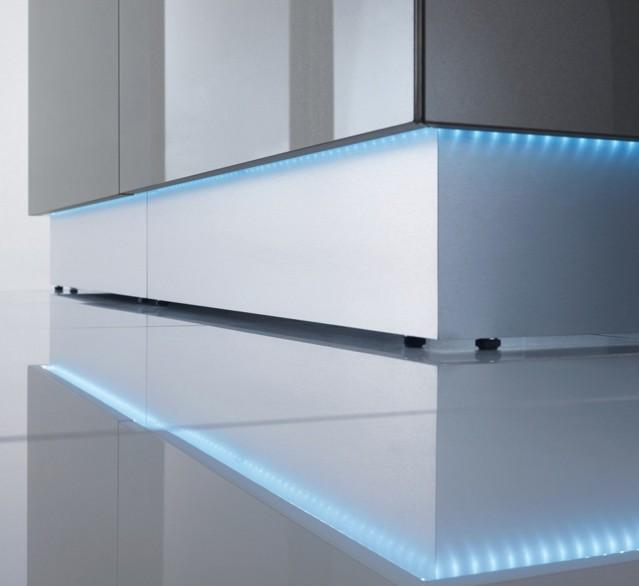 Banque d'accueil lumineuse en angle Linea avec accès bas - MDD - Gauche, Sans, Noir_5