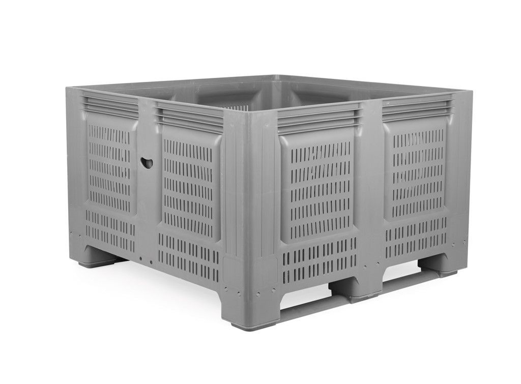 Caisse-palette plastique monobloc étanche - 120x120 cm - Hauteur 76 ou 85 cm - Capacité 795 ou 915 litres - Fond et parois pleins_5