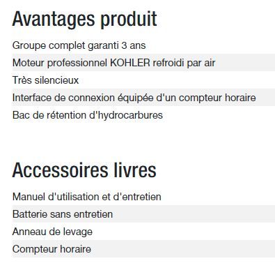 Groupe électrogène Diesel 6500 TA Silence C5 - Kohler - Puissance max 5,20 kW - 6,50 kVA - 50 Hz_5