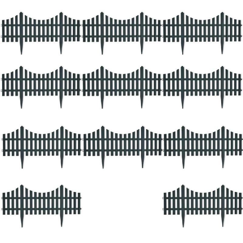 Vidaxl bordures de pelouse 17 pcs 10 m vert 41229_5