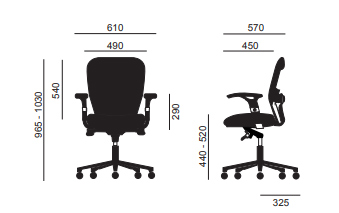 Fauteuil de bureau BATZ - Résille couleur - Soutien lombaire réglable - Référence 6392 FR206_5