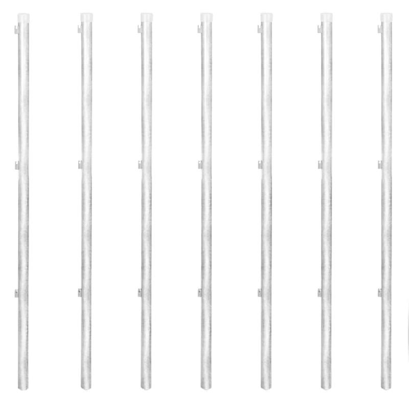 Vidaxl clôture à mailles avec poteaux acier galvanisé 15x1,25m argenté 141496_5