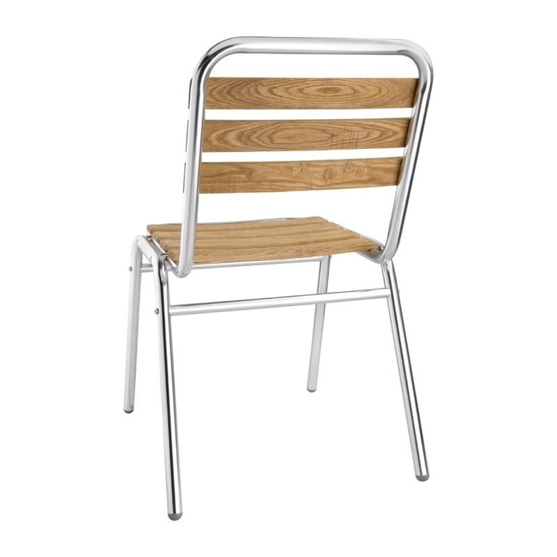 Chaises bistro bois et aluminium empilables - Lot de 4 - Intérieur / Extérieur - GK997 | Bolero_5