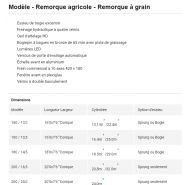 Remorque à grain Redrock avec freins hydrauliques et pneumatiques en option