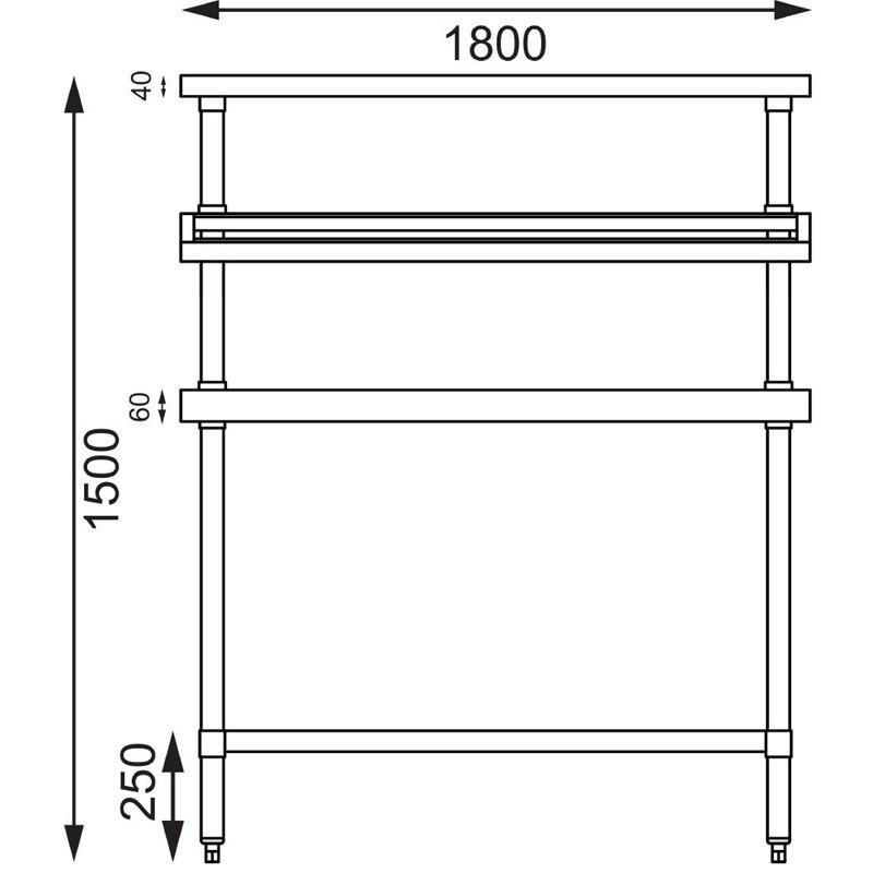 Table en inox avec étagères pour bacs gastro en 1m80_5