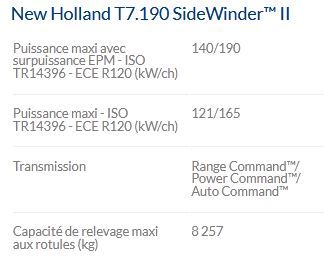 T7.190 Sidewinder II - Tracteur agricole New Holland - Moteur SCR ECOBlue™ Tier 4B - 155 à 225 ch - Confort et technologies avancées_5