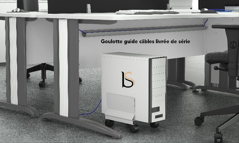 Bureau réglable en hauteur Sigma - Mobel Linea - Blanc 9010, 120, Acacia clair_5