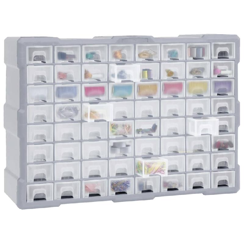 Vidaxl organisateur multi-tiroirs avec 64 tiroirs 52x16x37,5 cm 147580_5