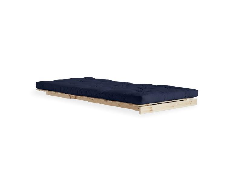 Fauteuil convertible futon ROOTS - pin naturel bleu marine - couchage 90x200 cm - design japonais et scandinave_5