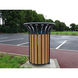 Corbeille publique anti-corrosion - LUCIO - 40L ou 60L avec structure en acier thermolaqué_5