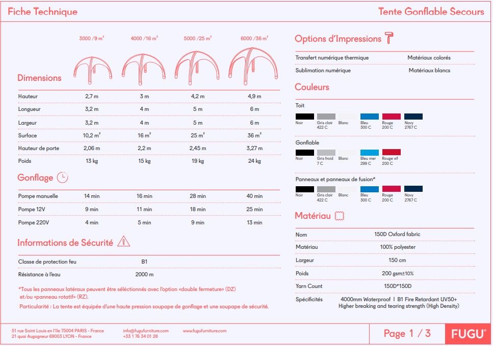 Gybe - Abris médicaux mobiles Fugu - Tente de secours gonflable 5 x 5 m_5