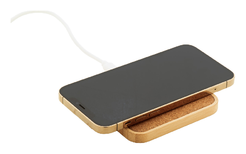 Chargeur sans fil rapide 15W en bambou et liège naturel - câble USB inclus_5