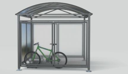 Abri vélos et motos voûte 'L' - profondeur 3 mètres - style classique - acier galvanisé et toiture en polycarbonate anti-UV_5