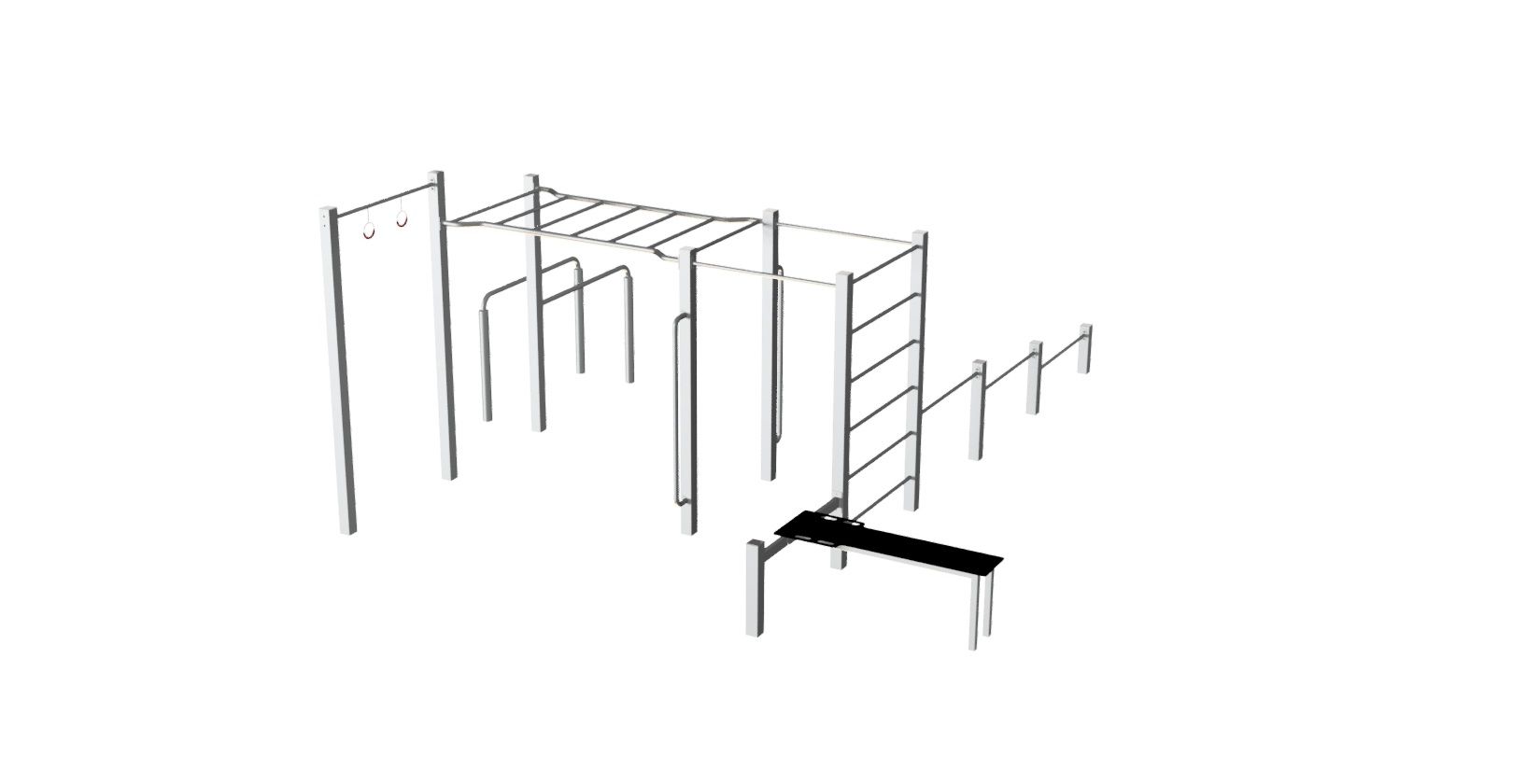 Module de Street Workout en acier peint ou inoxydable - Référence SSWO - Équipements complets pour exercices et figures_5