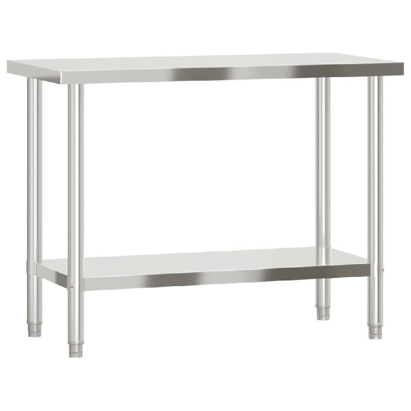 Vidaxl table de travail de cuisine 110x55x85 cm acier inoxydable 376455_5