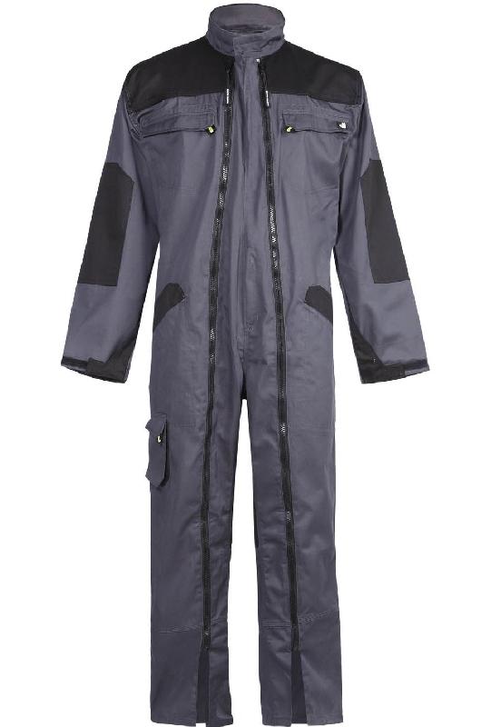 Combinaison de travail - Vert/Noir - Taille 38/40, 76-80 cm - Polycoton déperlant avec double fermeture éclair_5