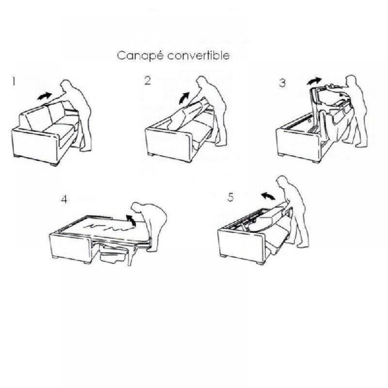 Canapé lit compact 3 places Denso - ouverture rapide express 140 cm - microfibre graphite avec matelas 18 cm_5