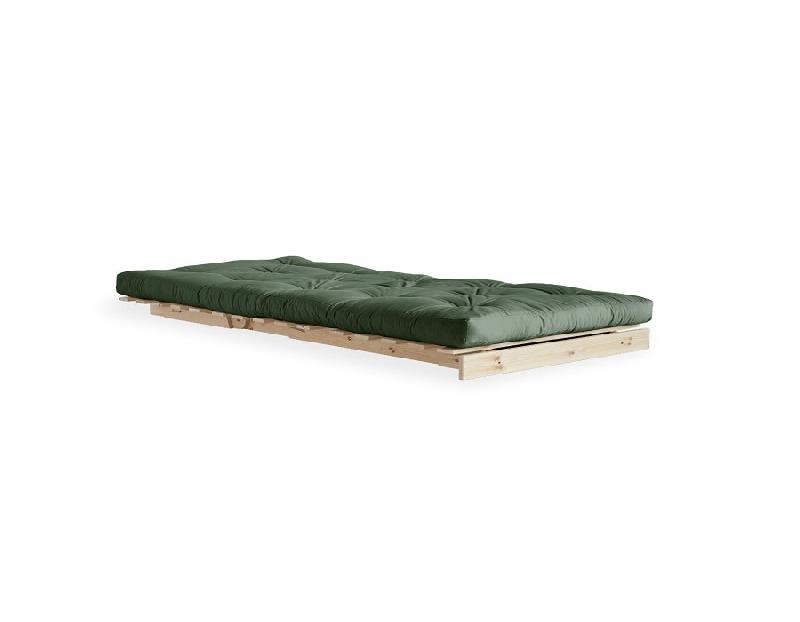 Fauteuil convertible futon ROOTS - pin naturel - coloris vert olive - couchage 90 x 200 cm - design japonais et scandinave_5