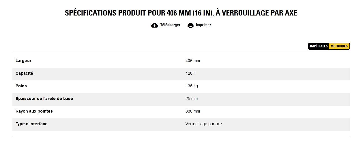 Godet d'excavation à l'arrière de la chargeuse pelleteuse - caterpillar finance france - extra-robuste - 406 mm (16 in), à verrouillage par axe_5