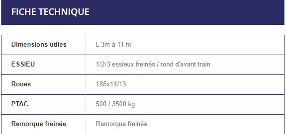 Châssis nu pour remorque avec essieux freinés