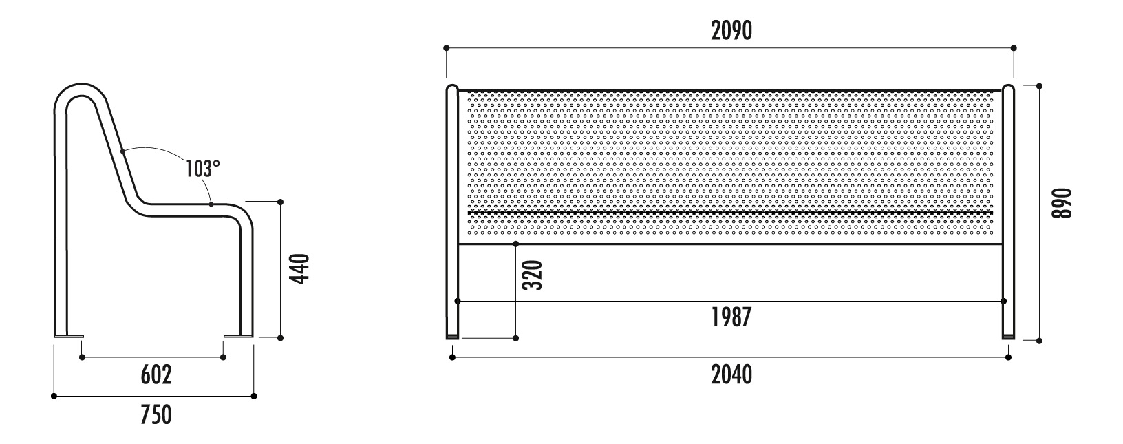 Banc public Abstract Maverick - Tubulaire perforé_5