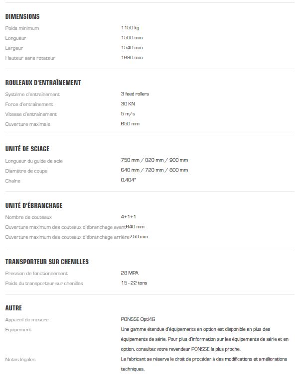 Équipement H7 de Ponsse adapté à divers équipements optionnels