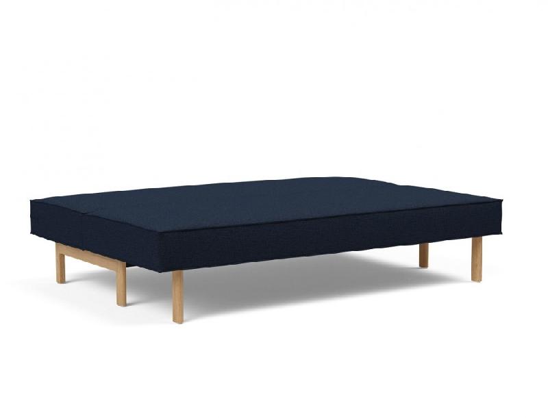 Canapé design convertible lit SLY 140x200 cm - pieds en bois de chêne - tissu Mixed Dance Blue_5