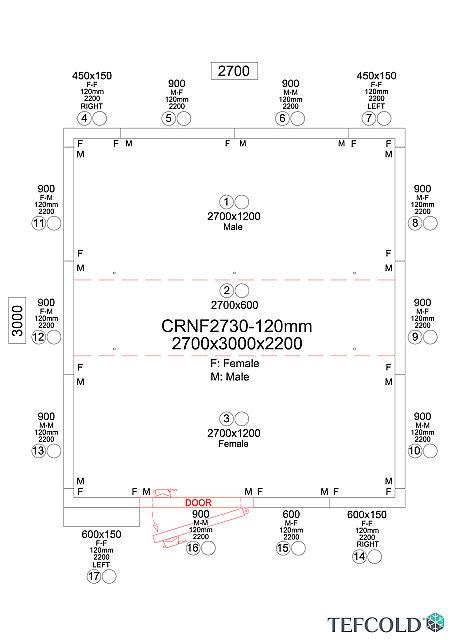 Chambre froide négative 13,31 m3 (2700 x 3000 x 2200 mm) avec monobloc de paroi_5