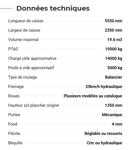 Modèle BH 140 de benne robuste pour travaux diversifiés