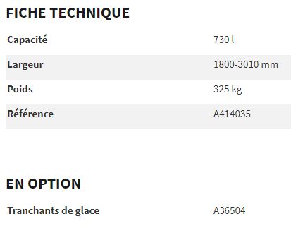 Godet à neige avec ailes - avant tecno - capacité : 730 l_5