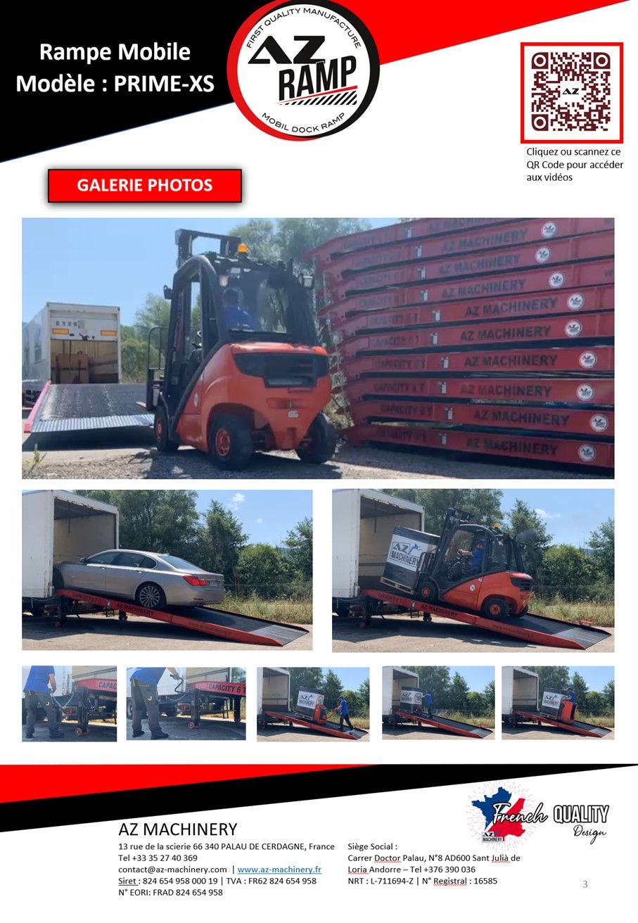 Rampe de chargement mobile conçue pour les espaces restreints