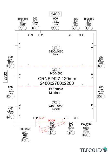 Chambre froide négative 10,41 m3 (2400 x 2700 x 2200 mm) avec monobloc de paroi_5