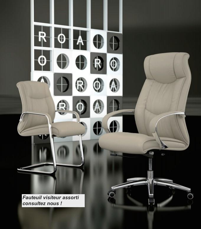 Fauteuil de Direction classique Roa - Mobel Linea. - Noir_5