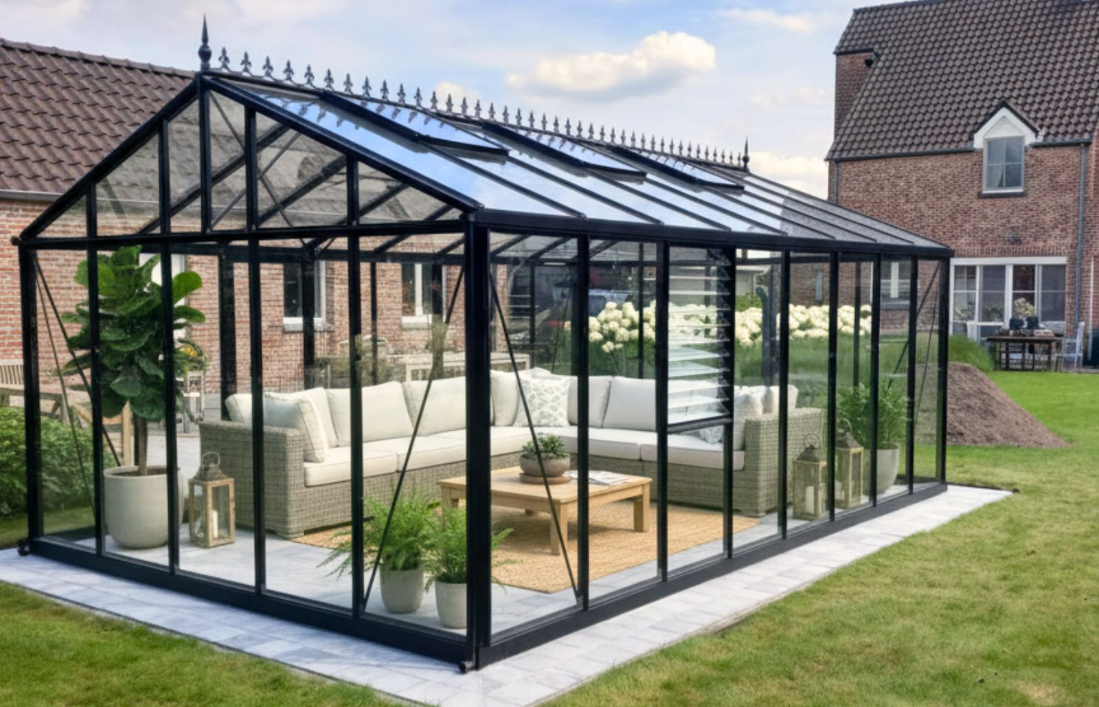 Serre en verre polyvalente, spacieuse, modulable pour vos plantes sensibles   - Helios Master_5