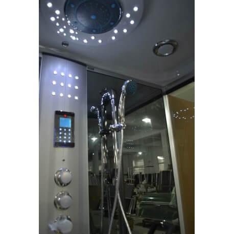 Cabine de douche hammam Lutèce® - 80x80 cm - Panneau digital, hydromassage, LED, Bluetooth et USB_5