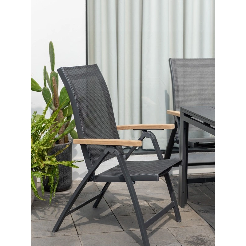 Fauteuil de jardin inclinable essence 71,1x61,9x107,1cm – MTF – aluminium et teck – 2nab3129_5