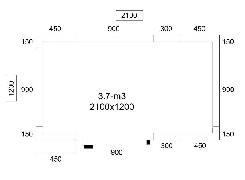 Chambre froide positive 210 x 120 cm avec sol (gaz écologique r290)_5