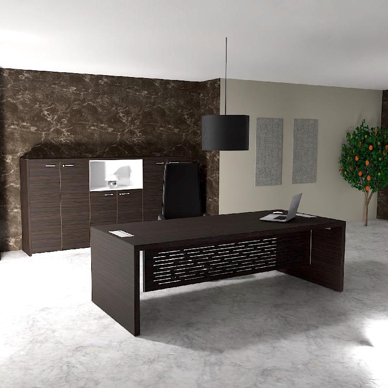 Bureau de Direction E10 - QUADRIFOGLIO - Ébène, Avec voile de fond, Non_0