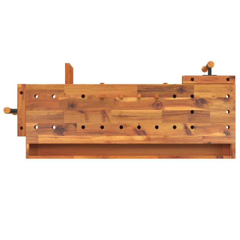 Vidaxl établi avec tiroirs et étaux 124x52x83 cm bois massif d'acacia 153322_5